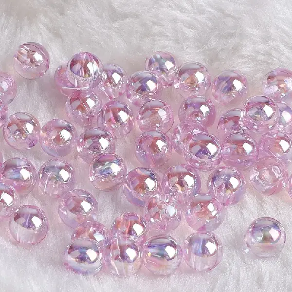 Transparent light purple AB-10mm, aperture about 2mm, 50 pieces/pack,chaincharmsupply.com
