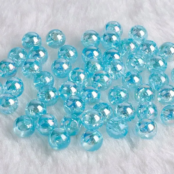 Transparent light blue AB-12mm, aperture about 2mm, 20 pieces/pack,chaincharmsupply.com
