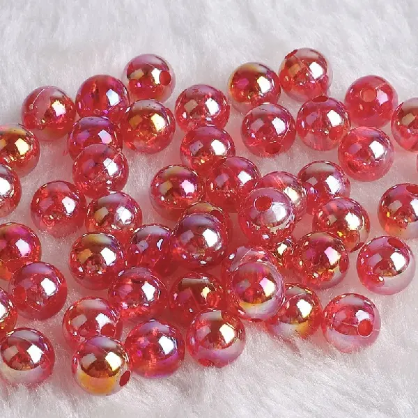 Transparent red AB-4mm, aperture about 2mm, 200 pieces/pack,chaincharmsupply.com
