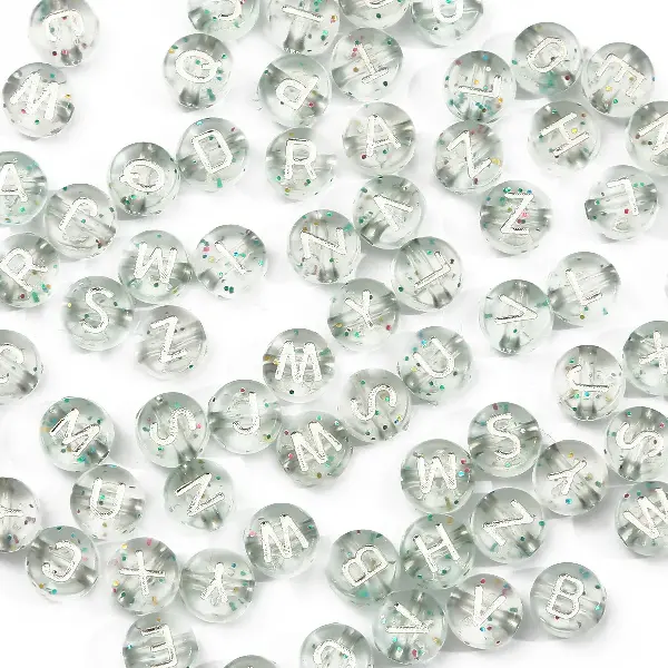 New transparent silver letters-4x7mm aperture 1.5mm 100 pcs/pack,chaincharmsupply.com