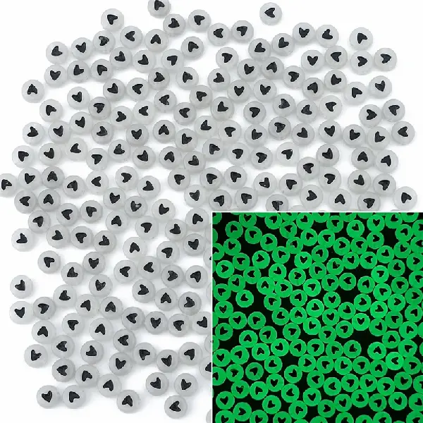 Luminous transparent white & gray-4x7mm aperture 1.5mm 100 pcs/pack,chaincharmsupply.com