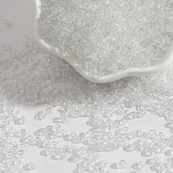 Transparent glass rice beads white-2mm 15g/pack about 1000 pieces,chaincharmsupply.com