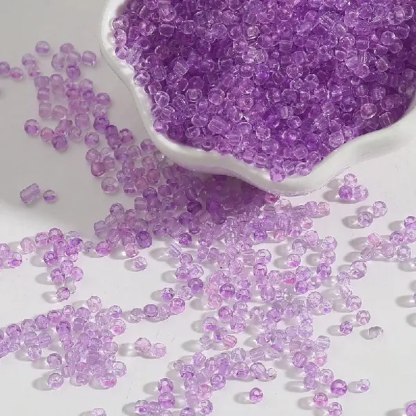 Transparent glass rice beads purple-4mm 15g/pack about 150 pieces,chaincharmsupply.com