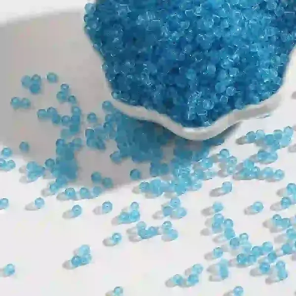 Transparent glass rice beads lake blue-3mm 15g/pack about 500 pieces,chaincharmsupply.com
