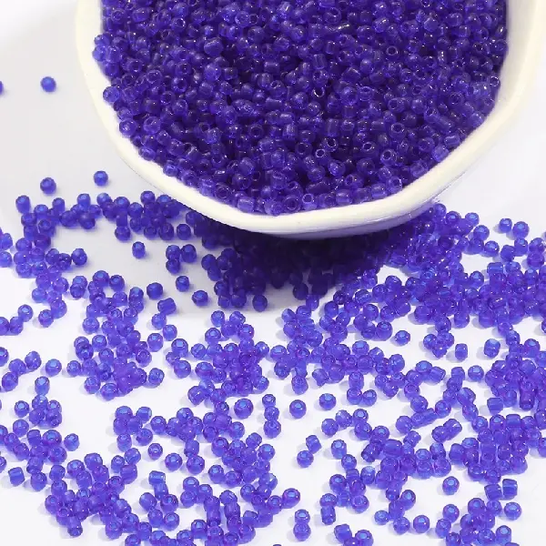 Transparent glass rice beads royal blue-2mm 15g/pack about 1000 pieces,chaincharmsupply.com