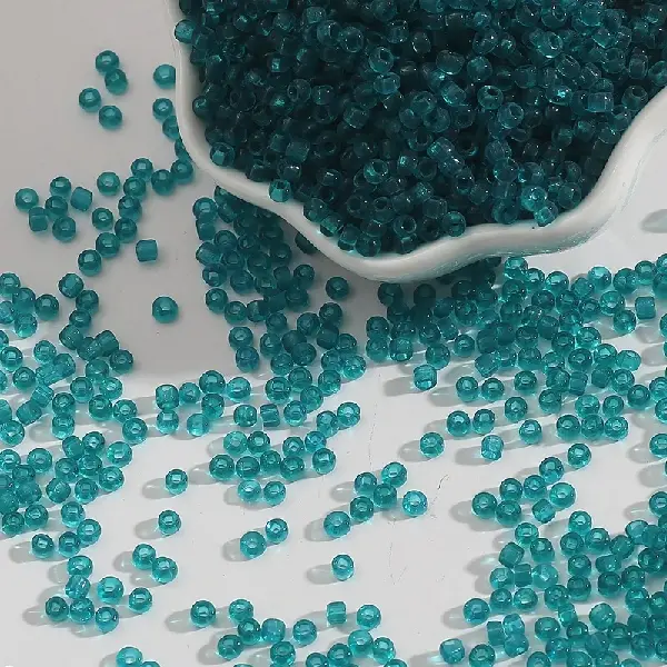 Transparent glass rice beads hole green-2mm 15g/pack about 1000 pieces,chaincharmsupply.com