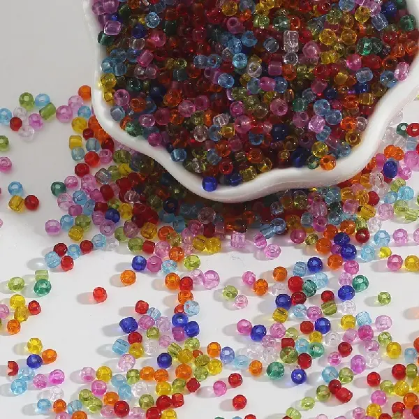Transparent glass rice beads randomly mixed colors-2mm 15g/pack about 1000 pieces,chaincharmsupply.com