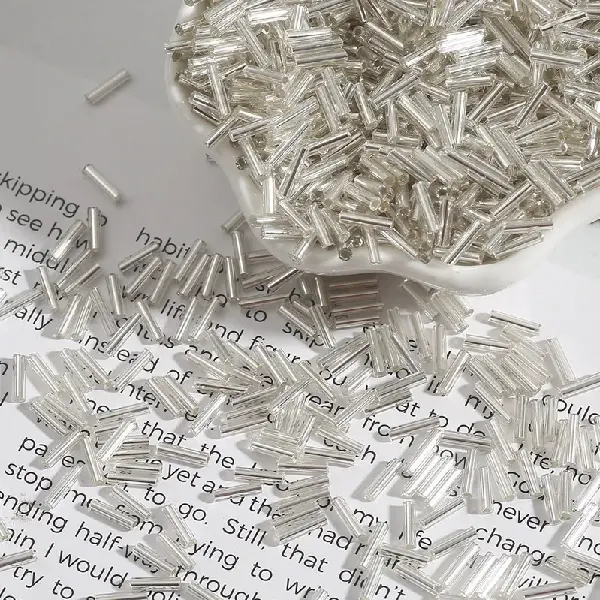 Silver white - diameter about 2mm x length about 7mm 15g/pack about 300 pieces,chaincharmsupply.com