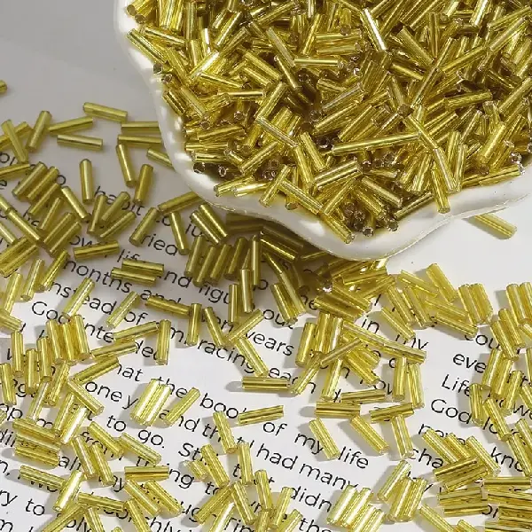 Yellow - diameter about 2mm x length about 7mm 15g/pack about 300 pieces,chaincharmsupply.com