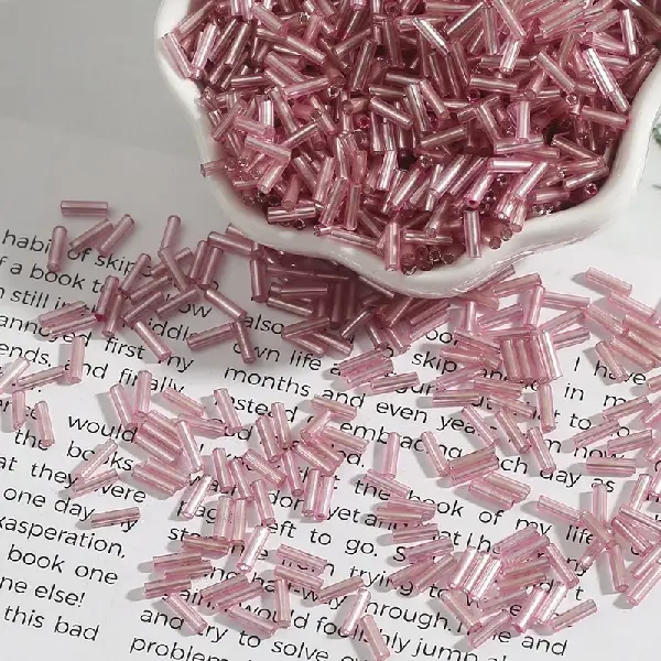 Pink - diameter about 2mm x length about 7mm 15g/pack about 300 pieces,chaincharmsupply.com