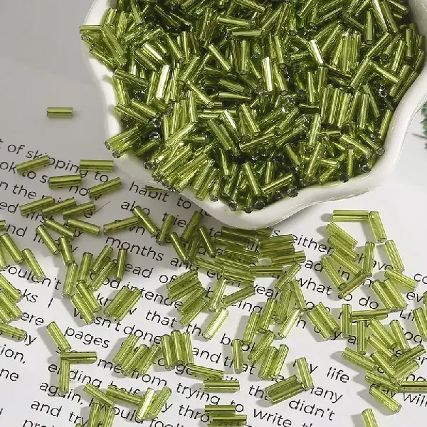Olive green - diameter about 2mm x length about 7mm 15g/pack about 300 pieces,chaincharmsupply.com