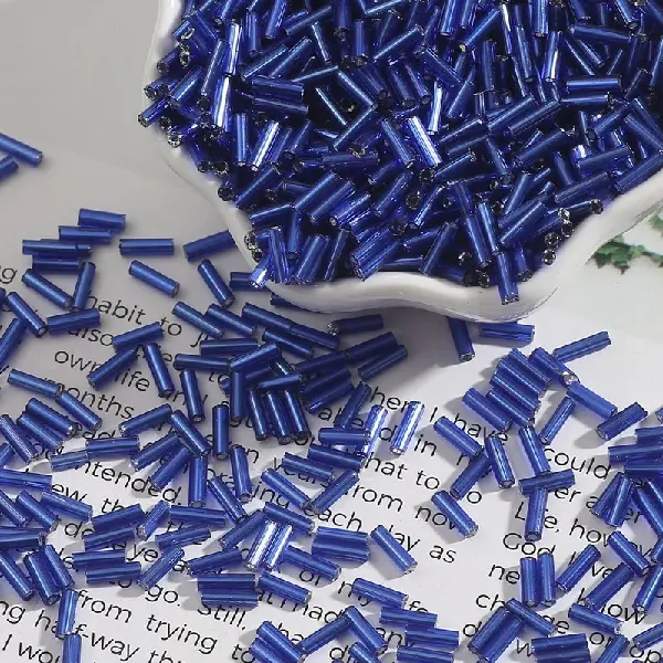 Royal blue - diameter about 2mm x length about 7mm 15g/pack about 300 pieces,chaincharmsupply.com