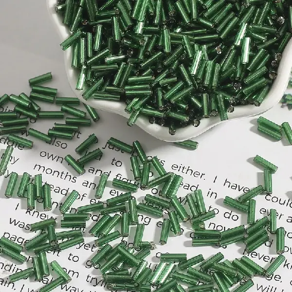Dark green - diameter about 2mm x length about 7mm 15g/pack about 300 pieces,chaincharmsupply.com