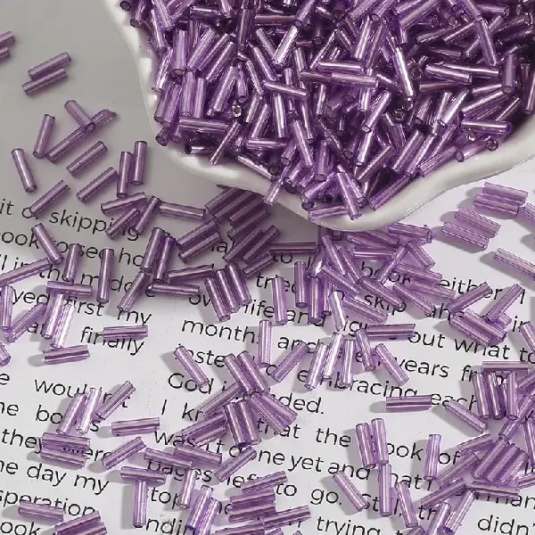 Violet - diameter about 2mm x length about 7mm 15g/pack about 300 pieces,chaincharmsupply.com