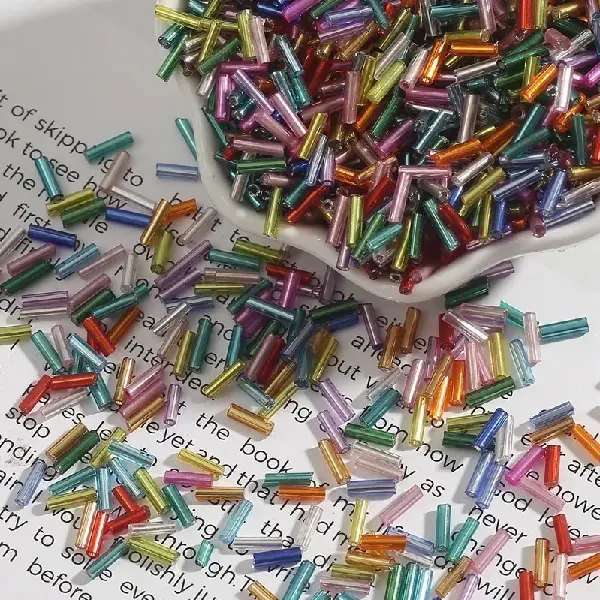 Randomly mixed colors - diameter about 2mm x length about 7mm 15g/pack about 300 pieces,chaincharmsupply.com