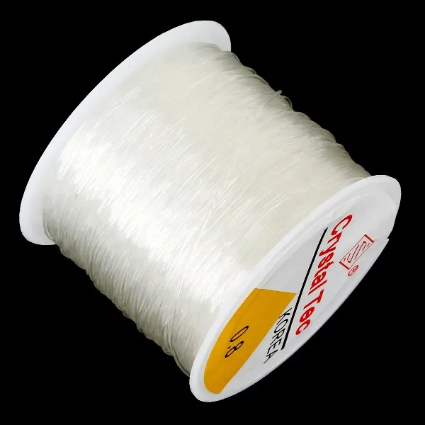 0.8mm transparent white, about 50 meters/roll,chaincharmsupply.com