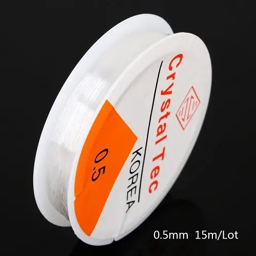 0.5MM transparent white, about 15 meters/roll,chaincharmsupply.com