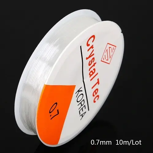 0.7MM transparent white, about 10 meters/roll,chaincharmsupply.com