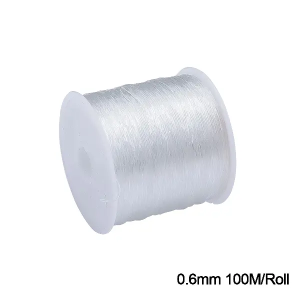 0.6mm transparent white, about 100 meters/roll,chaincharmsupply.com