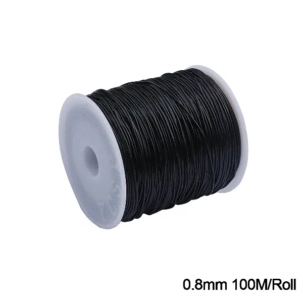 0.8mm black about 100 meters/roll,chaincharmsupply.com