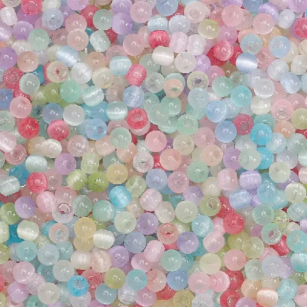 Randomly mixed colors - 10g/pack, about 150 pieces, 4mm, aperture about 1mm,chaincharmsupply.com