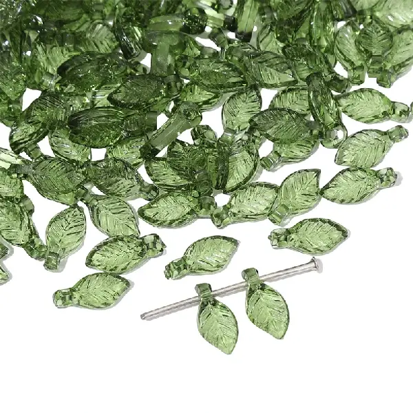 5×10mm, hole diameter about 1mm, green, 50 pcs/pack,chaincharmsupply.com
