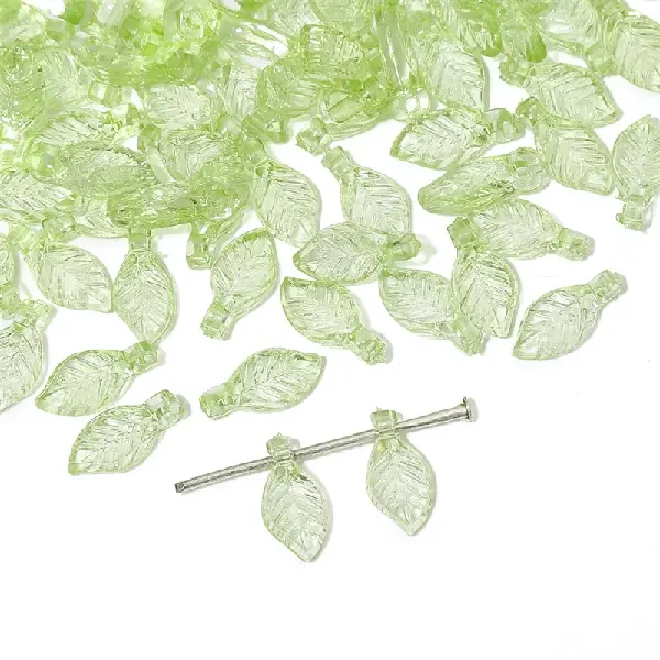 5×10mm, hole diameter about 1mm, light green, 50 pcs/pack,chaincharmsupply.com