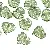 Acrylic Mini Small Leaf Hand Beads Diy Handmade Necklace Bracelet - 15x14mm, hole diameter about 1mm, green, 10 pcs/pack