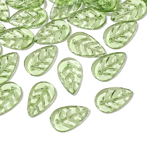 11x18mm, hole diameter about 1mm, light green, 10 pcs/pack,chaincharmsupply.com