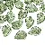 Acrylic Mini Small Leaf Hand Beads Diy Handmade Necklace Bracelet - 9x13mm, hole diameter about 1mm, green, 50 pcs/pack