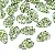 Acrylic Mini Small Leaf Hand Beads Diy Handmade Necklace Bracelet - 11x18mm, hole diameter about 1mm, green, 50 pcs/pack