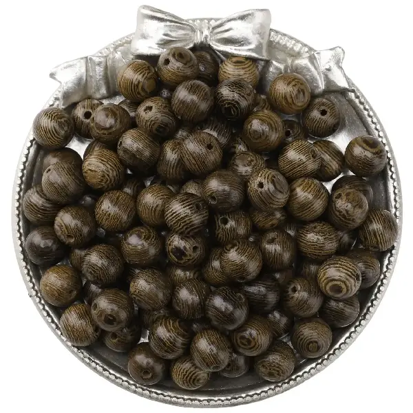 Wenge wood 20 pieces/pack 10mm hole diameter about 1.5mm,chaincharmsupply.com
