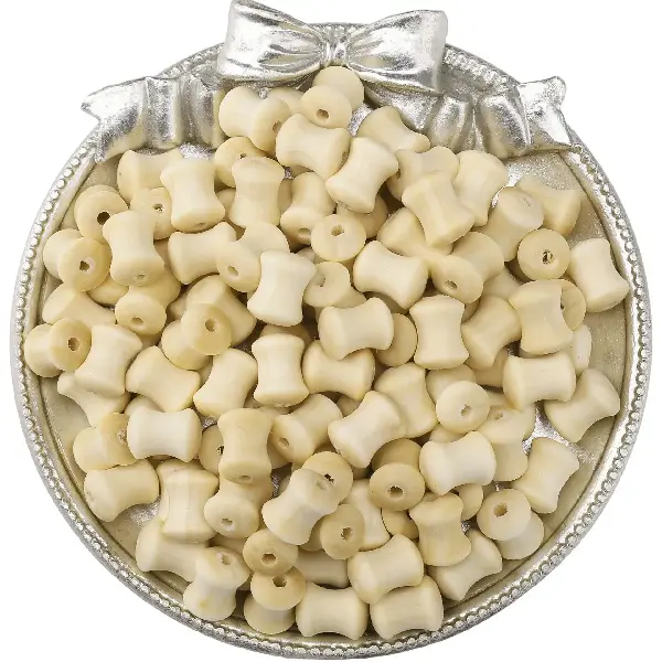 Milky Bamboo 20 pieces/pack 8x10mm hole diameter about 2mm,chaincharmsupply.com