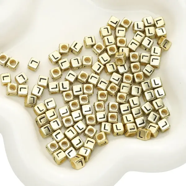 Letter L square antique gold 56x6mm hole diameter about 3mm-50 pieces/pack,chaincharmsupply.com