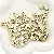 Acrylic English Letter Beads Square Flat Round Handmade Diy Jewelry - Letter V square antique gold 6x6mm hole diameter about 3mm-50 pieces/pack