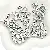Acrylic English Letter Beads Square Flat Round Handmade Diy Jewelry - Letter F square antique silver 6x6mm hole diameter about 3mm-50 pieces/pack