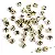 Acrylic English Letter Beads Square Flat Round Handmade Diy Jewelry - Letter B round gold 4x7mm hole diameter about 1mm-50 pieces/pack