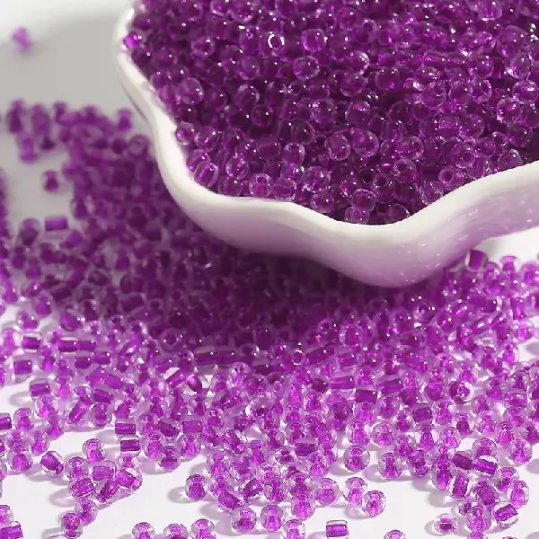 Glass dye core rice beads purple-3mm 15g/pack about 500 pieces,chaincharmsupply.com