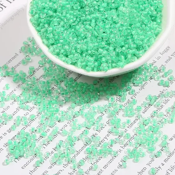 Glass dye core rice beads light green-4mm 15g/pack about 150 pieces,chaincharmsupply.com