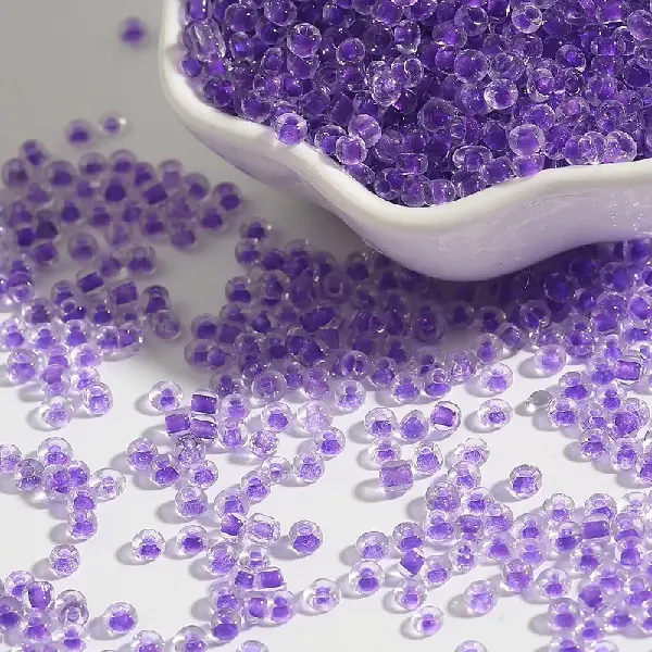 Glass dye core rice beads violet-2mm 15g/pack about 1000 pieces,chaincharmsupply.com