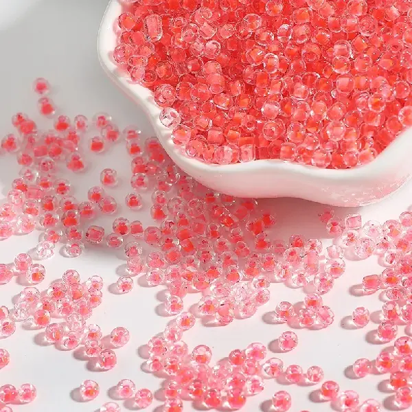 Glass dye core rice beads orange-3mm 15g/pack about 500 pieces,chaincharmsupply.com