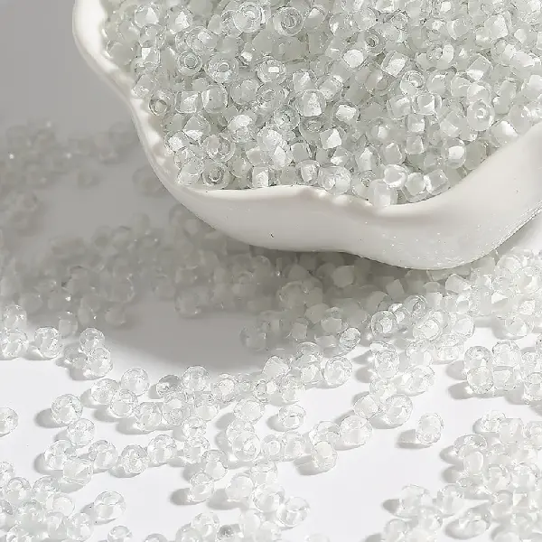 Glass dye core rice beads white-2mm 15g/pack about 1000 pieces,chaincharmsupply.com