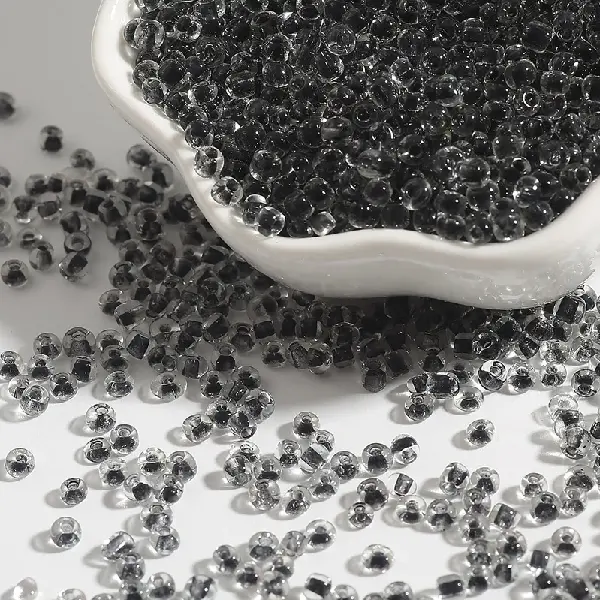 Glass dye core rice beads black-4mm 15g/pack about 150 pieces,chaincharmsupply.com