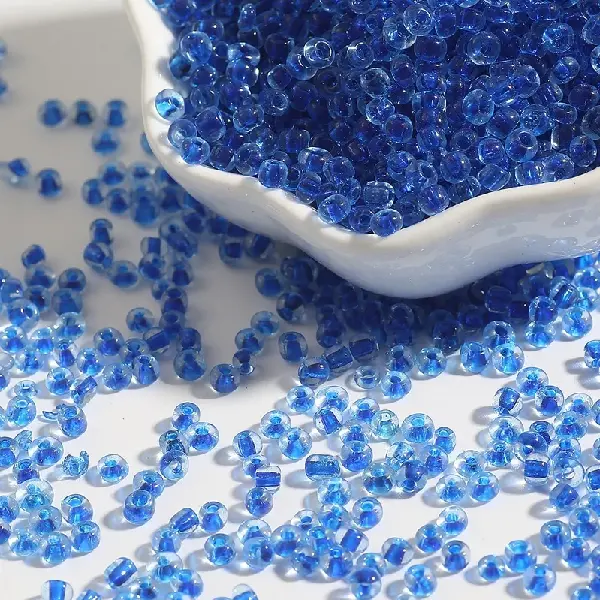 Glass dye core rice beads royal blue-2mm 15g/pack about 1000 pieces,chaincharmsupply.com