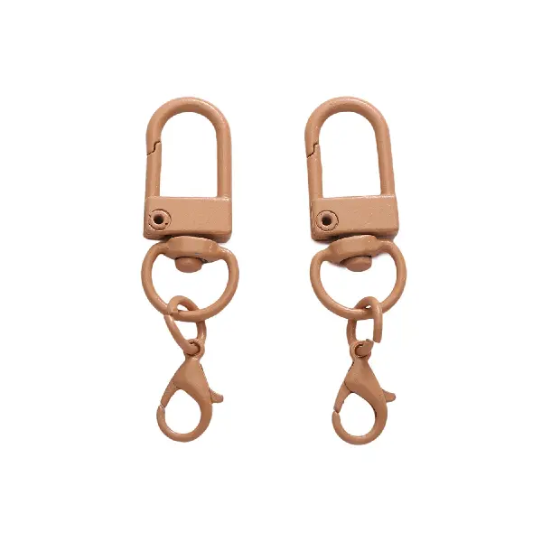 Brown color - door buckle 31mm + single ring 8mm + lobster clasp 14mm, total length about 48mm, 1 piece/pack,chaincharmsupply.com