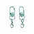 Colorful Alloy Painted Iron Ring Lobster Clasp Spring Buckle Handmade - Hole green-door buckle 31mm+single circle 8mm+lobster clasp 14mm, total length about 48mm, 1 piece/pack
