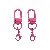Colorful Alloy Painted Iron Ring Lobster Clasp Spring Buckle Handmade - Rose red-door buckle 31mm+single circle 8mm+lobster clasp 14mm, total length about 48mm, 1 piece/pack