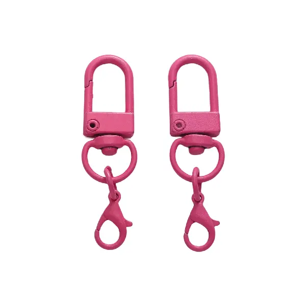 Rose red-door buckle 31mm+single circle 8mm+lobster clasp 14mm, total length about 48mm, 5 pcs/pack,chaincharmsupply.com