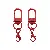 Colorful Alloy Painted Iron Ring Lobster Clasp Spring Buckle Handmade - Red-door buckle 31mm+single circle 8mm+lobster clasp 14mm, total length about 48mm, 5 pcs/pack