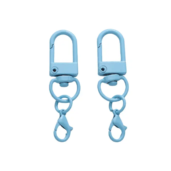 Blue-door buckle 31mm+single circle 8mm+lobster clasp 14mm, total length about 48mm, 1 piece/pack,chaincharmsupply.com